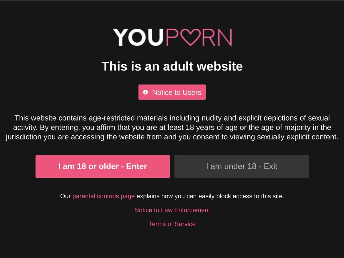 YouPorn korhatár-ablak belépés gombbal